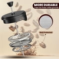 thumbnail image 3 of Utopia Kitchen Borosilicate Glass French Press Coffee Maker 34 Oz, Heat-Resistant Cafetiere & Tea Maker, Thickened Glass Coffee Press for Travel and Camping, Black, 3 of 7