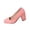 Pink, variant on Womens Heeled Shoes Slip on Chunky Block Heel Square Toe Solid Color Spring Summer Comfortable Pumps
