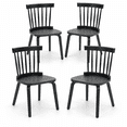 thumbnail image 4 of CRERIYO Solid Wood Windsor Dining Chairs, Set of 4, Spindle Back Kitchen Chairs with H-Style Legs, Classic Farmhouse Dining Room Chairs, Black, 4 of 10