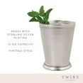 thumbnail image 2 of Twine Mint Julep Cup, Silver Plated Brass, Cocktail Tumbler, Gifts, 12oz, 2 of 7
