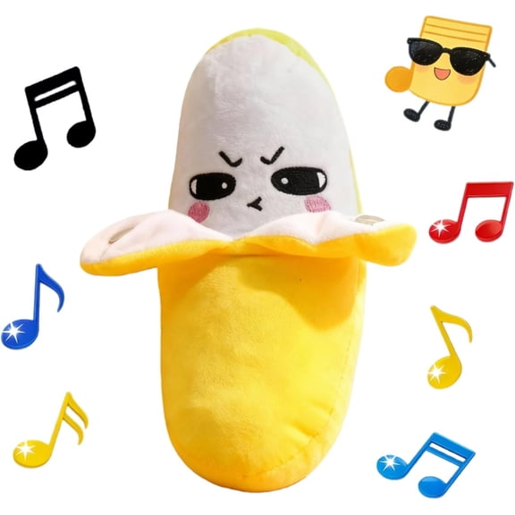 Magic Music Plush Toy, Interactive Musical Plush Toy with Sounds, Snugplay Interactive Music Plush Toy Set, Banana Music Touch Sensory Toy
