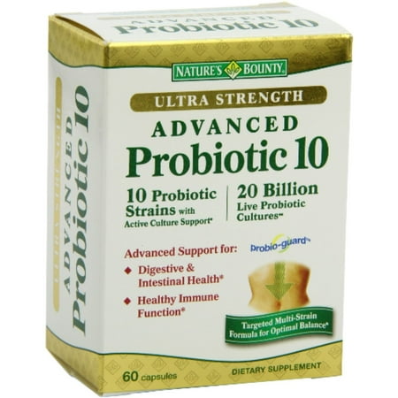 Nature's Bounty Ultra Strength Advanced Probiotic 10, Capsules 60 ea (Pack of 2)