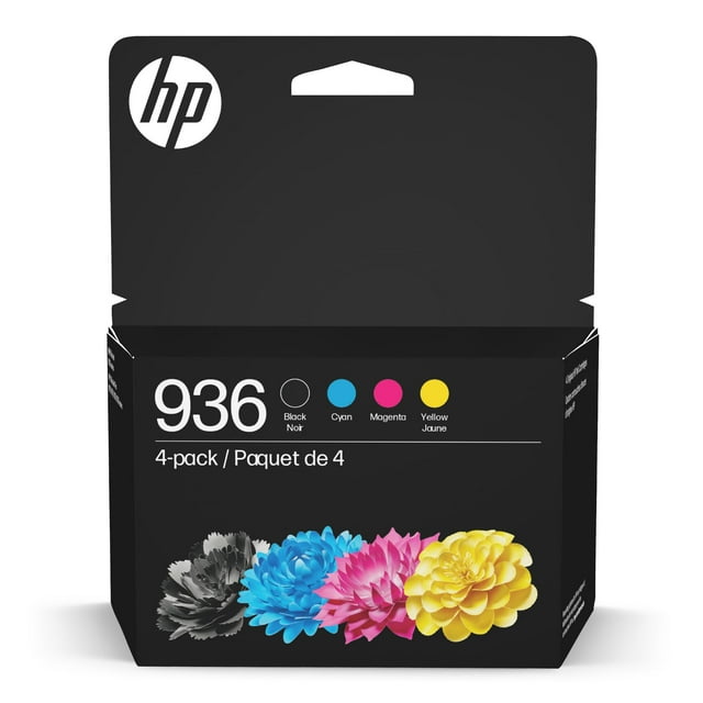 Cartuchos de tinta HP 936 negro, cian, magenta y amarillo (paquete de 4)
