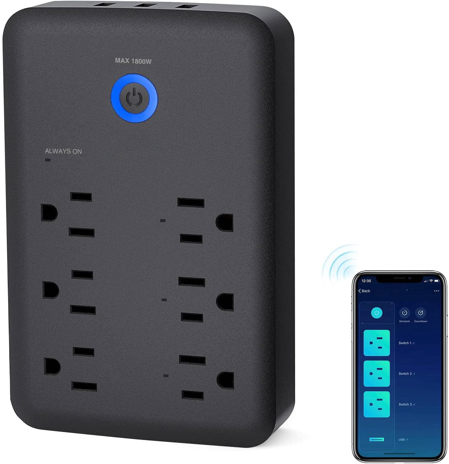 Gosund Smart Surge Protector 6 Outlet Extender with 3 USB Charging Ports, Works with Alexa