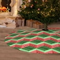 thumbnail image 6 of Lsque Geometric Watermelon Print Christmas Tree Skirt, Tree Skirt with Ties or Velcro, Perfect for Holiday Decorations, Halloween, and New Year-48", 6 of 7