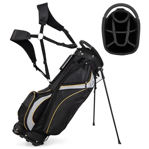 Costway 9" Golf Stand Bag Club 8 Way Divider Carry Organizer Pockets Storage Black New