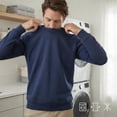 thumbnail image 3 of BILLIONHATS 24 Pack Mens Adult Crewneck Fleece Lined Pullover Sweatshirt Bulk, Navy Color, Wholesale Multipack Donation for Homeless (Large), 3 of 6