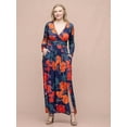 thumbnail image 3 of Womens Floral Print Wrap Maxi Dress, 3 of 5