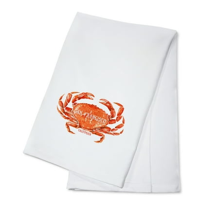 San Francisco, California - Dungeness Crab - Watercolor - Lantern Press Artwork (100% Cotton Kitchen