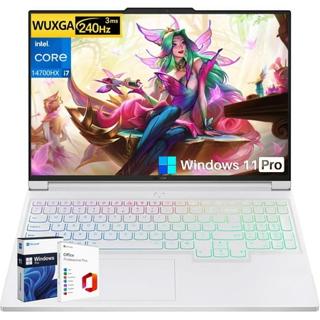 Lenovo Legion 7i 16" IPS WQXGA 240Hz Gaming Laptop, Intel Core i7-14700HX, NVIDIA GeForce RTX 4060, 64GB DDR5, 1TB SSD, Backlit Keyboard, Fingerprint, Wi-Fi 6E, Windows 11 Pro, MS Office Pro 2024