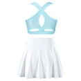 thumbnail image 2 of Lejafay Kids Girls 2Pcs Tracksuit Tennis Golf Running Outfits Athletic Sports Bra Tank Tops with Light Blue&White 14, 2 of 6