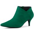 thumbnail image 1 of Unique Bargains Women's Pointed Toe Kitten Heel Ankle Boots, 1 of 6
