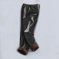 thumbnail image 2 of Kogui Fleece Lined Leggings Girls Girls Uniform Pants with Pockets High Waist Straight Leg Leggings Size 6-7 (Black,6-7 Years), 2 of 4