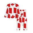 thumbnail image 2 of Bingfone Womens Pajama Sets Canada Print,Long Sleeve Loungewear Pajamas Set-Medium, 2 of 9