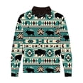 thumbnail image 2 of BiZtdJrK Mens Western Aztec Jacket Vintage Print Sherpa Warm Jackets Fleece Lined Ethnic Style Casual Zipper Winter Coat with Pockets 50% Percent Off Sales Today Army Green L, 2 of 5