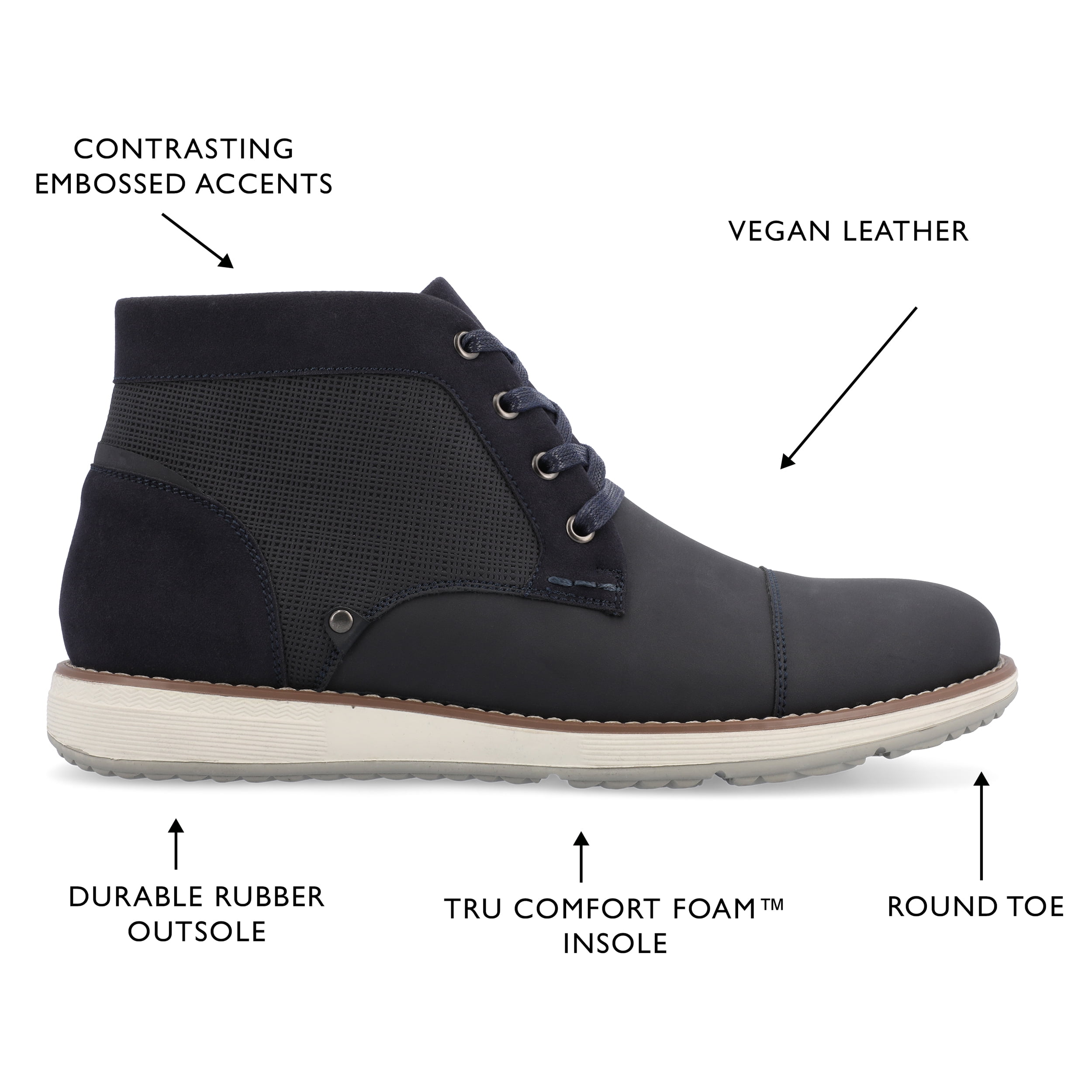 Vance Co. Mens Austin Tru Comfort Foam Lace-up Cap Toe Chukka Boot
