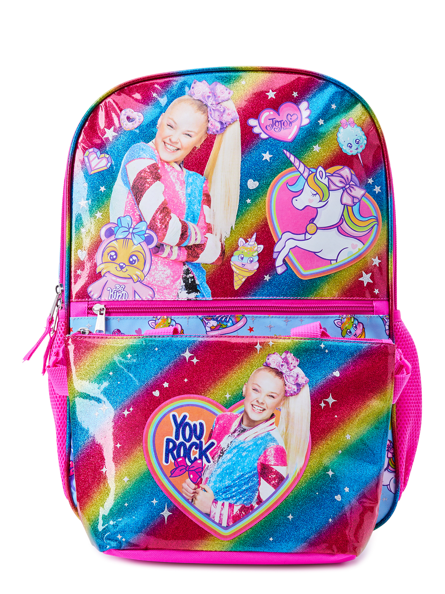 Jojo Siwa Rockin Rainbow Girls 17" Laptop Backpack 2-Piece Set with Lunch Tote Bag, Pink Multi-Color - image 3 of 4