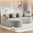 thumbnail image 3 of Noble House Solis L-Shape Sectional Sofa with Curved Chaise, Minimalist Modular Chenille Compression Couch, Light Gray, 3 of 17