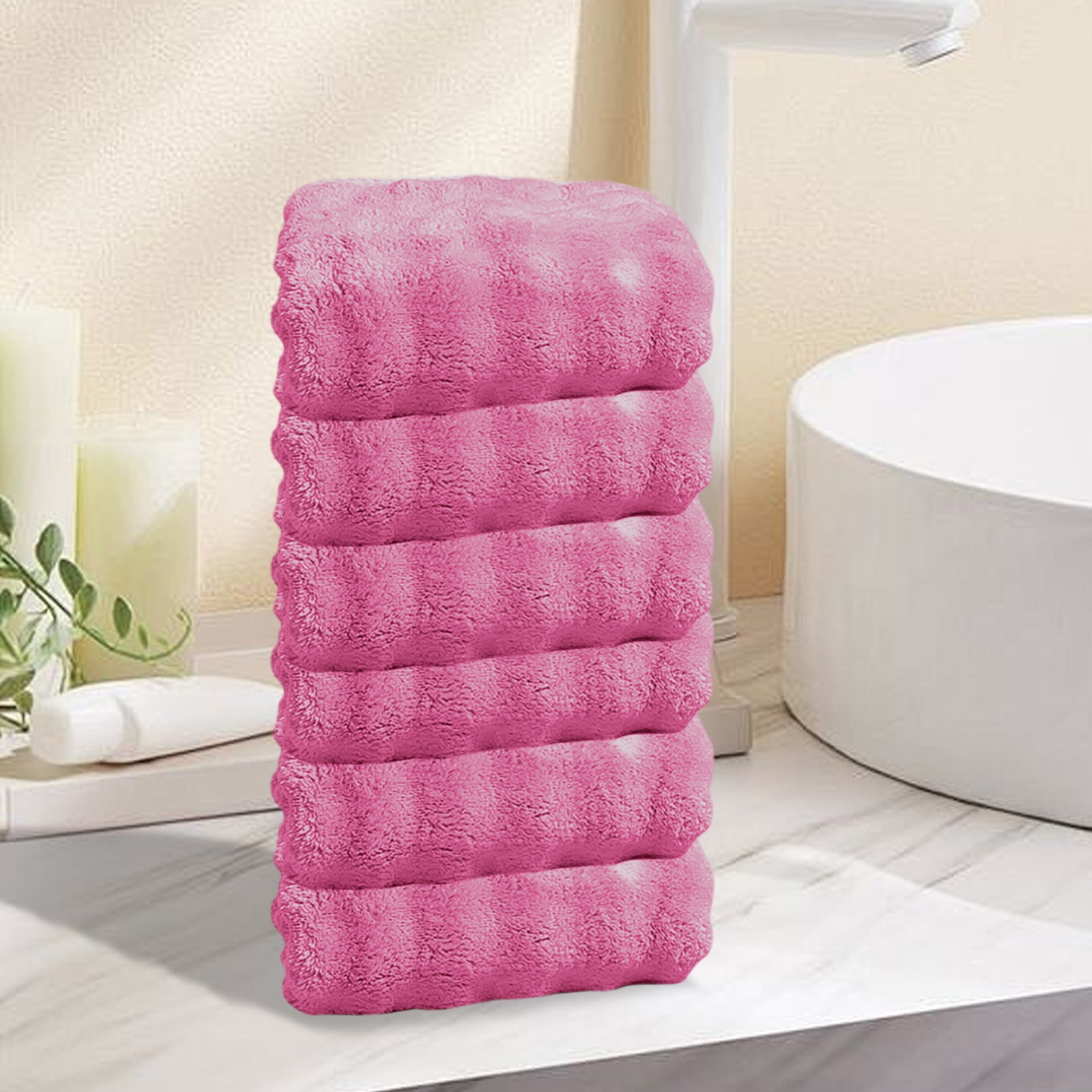 Summer Savings Clearance! Boovnll 6 Pack Hand Towels for Bathroom, 13x30" Super Soft & Absorbent Quick Dry Solid Color Towels, Thicken Microfiber Hand Towels for Hotel, Pool, Spa, Beach, Towels