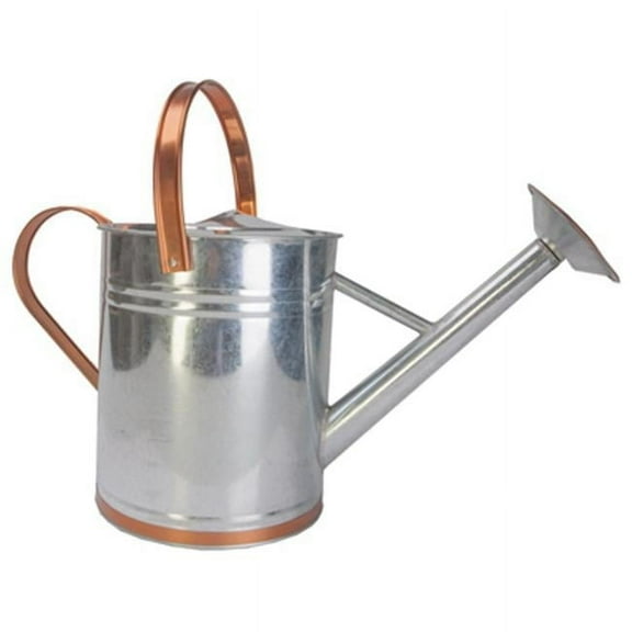 84895 2 Gal. Galvanized Steel Watering Can With Faux Copper Accent Trim