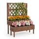 thumbnail image 1 of Garvee jardinera de madera con enrejado de 41.93 x 22.44 x 52.95 pulgadas, cama elevada con drenaje para patio y horticultura, 1 of 8