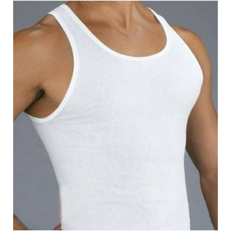 3X Mens A-Shirt 100% Cotton Ribbed Tank Top Undershirt Slim Muscle