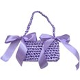 thumbnail image 3 of Bolso Punto Ganchillo Con Lazo para Mujer Hombro Color Sólido La Cita (claro) Azul, 3 of 6
