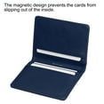 thumbnail image 4 of Uxcell Horizontal Magnetic Folded 5 Card Slots PU ID Badge Holder with Lanyard Dark Blue, 4 of 5