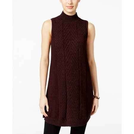 Style & Co. Petite Mock-neck Tunic Sweater - Petities - XL - Dried Plum
