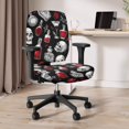 thumbnail image 6 of Chririnla Skull Red Bottle Print Office Computer Chair Covers Removable Split Stretchable Seat Cover for Friends, Anti-Slip Anti-Dust Desk Chair Cover for Gaming Chairs, 6 of 8