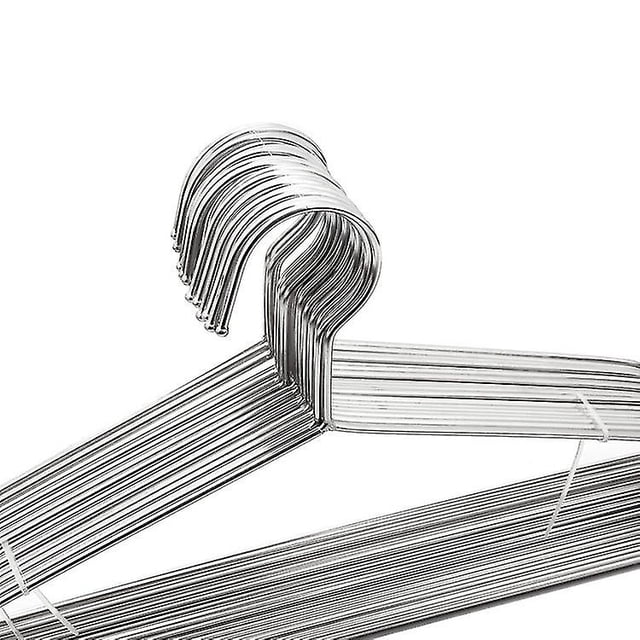 Perchas de alambre, paquete de 20 perchas de metal resistente de acero inoxidable para ropa, 17,7 pulgadas