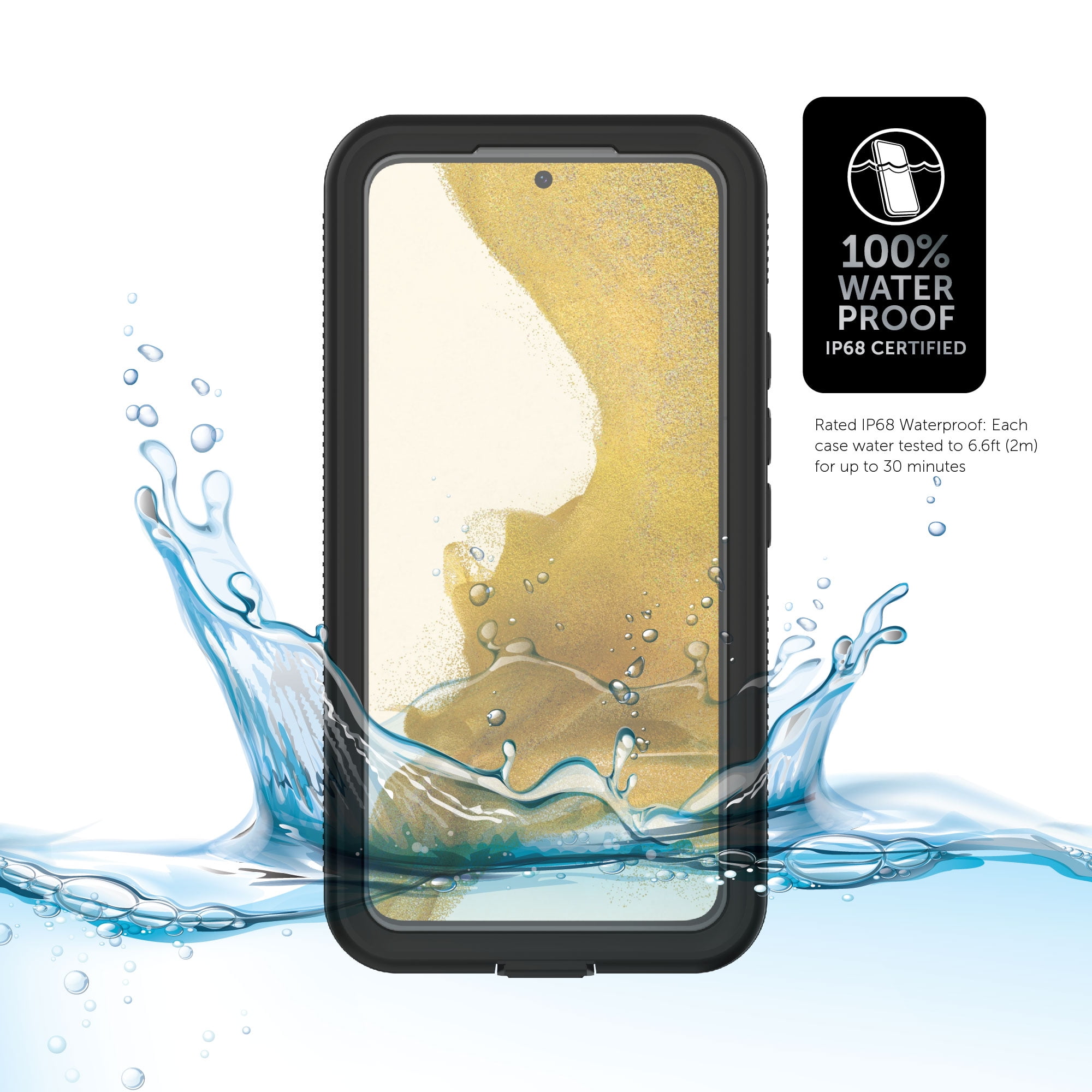 Samsung Galaxy S22 5G Body Glove Tidal Waterproof Phone Case- Black/Clear