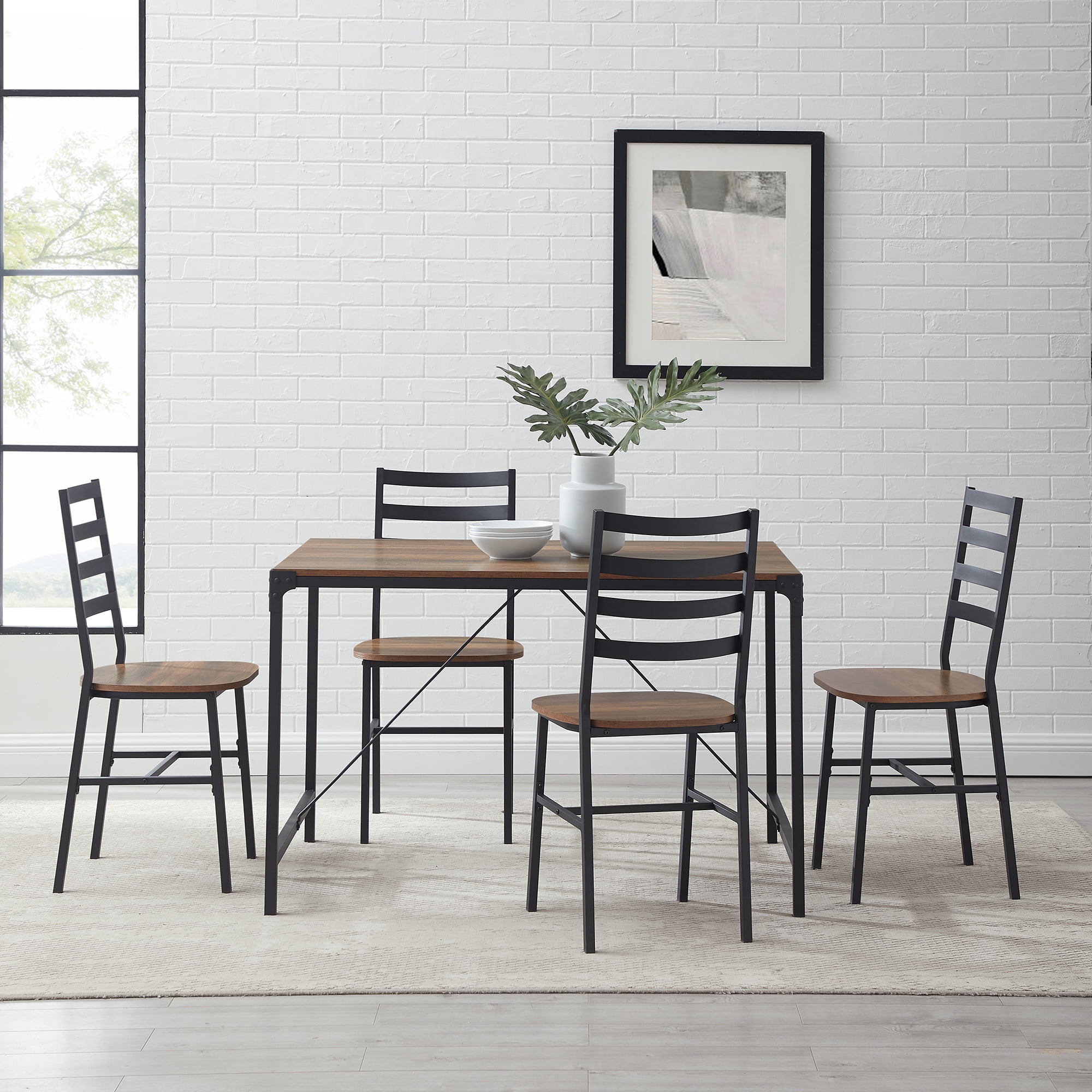 Manor Park 5-Piece Rustic Dining Set - Reclaimed Barnwood