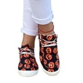 thumbnail image 3 of Slip On Lace Up Casual Sneakers, Jack O Lantern Fall Walking Shoes, Womens Canvas Sneakers Low Top Printed Lightweight Soft Casual Tennis Canvas Shoes Closed Toe Walking Flat Shoes, Saffron 8.5, 3 of 6