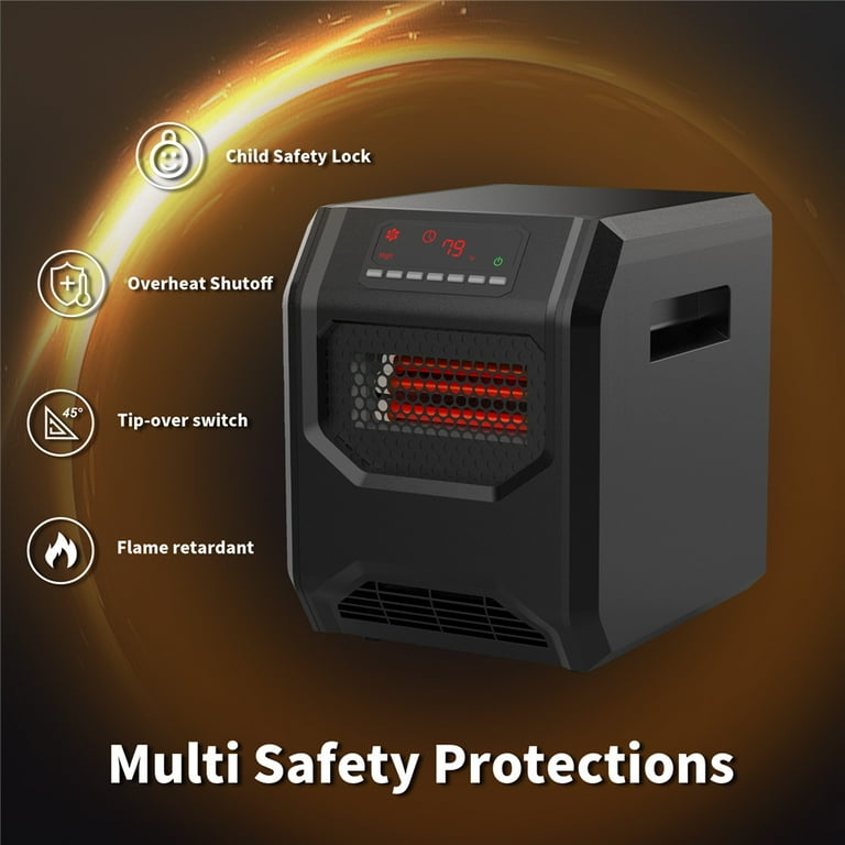 Space Heater with Timer, 1500W/750W Portable Electric Infrared Heaters with  Thermostat, Small Space Heater with Remote Control for Office, Overheat and  Tip-Over Protection, 3 Heat Settings, L2741 - Walmart.com