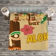thumbnail image 3 of Ambesonne Tiki Bar Quilted Bedspread Set 3 Pcs, Old Drink, Queen Size, Multicolor, 3 of 3