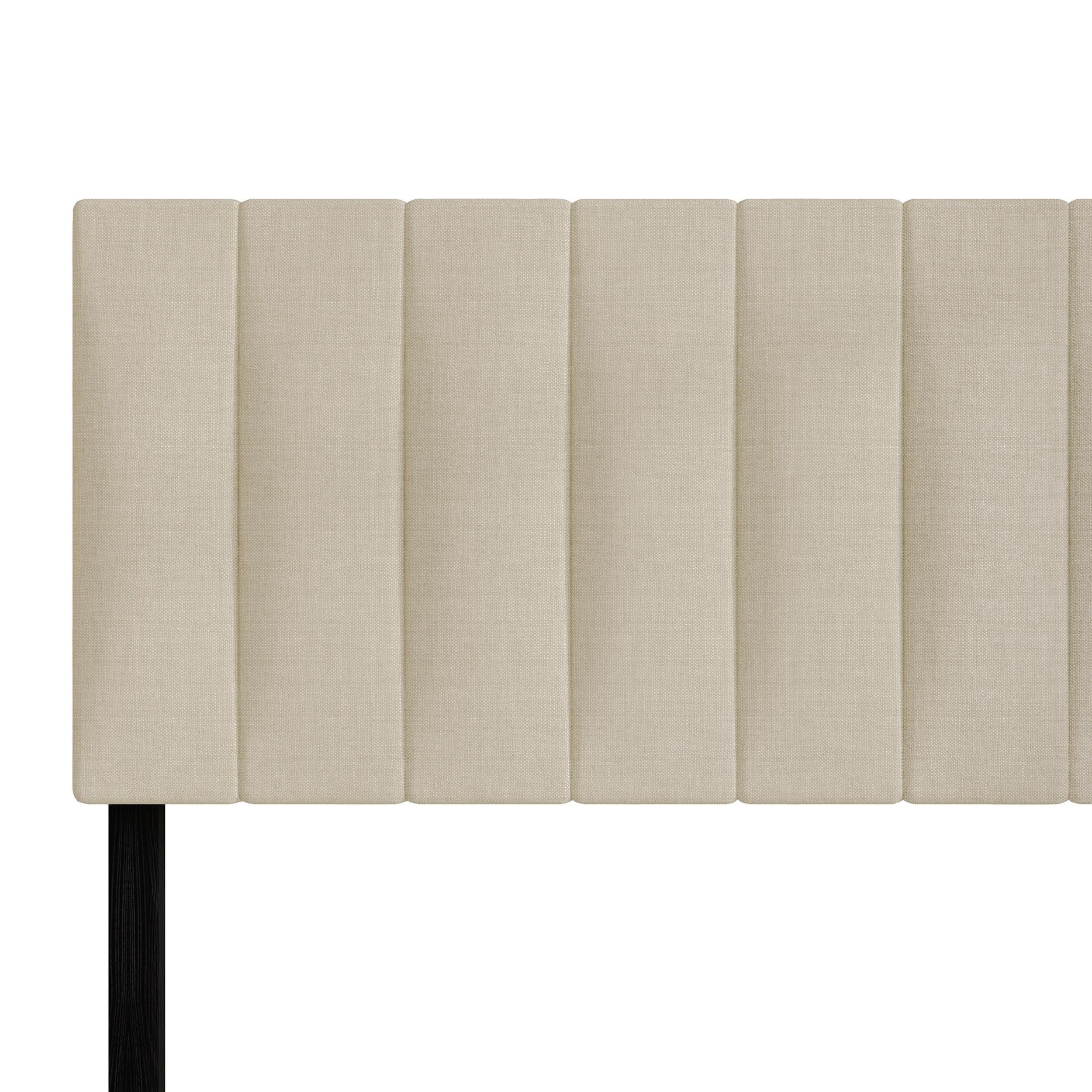 Home Design Dennis Full Upholstered Headboard with Vertical Channel Design, Adjustable Height, Beige