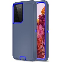 Galaxy S21 Ultra Case for Samsung Galaxy S21 Ultra 5G Case Military Drop Shockproof  Heavy Duty Rugged 3 in 1 Protection Cover for Galaxy S21 Ultra Phone Case (Navy Blue)