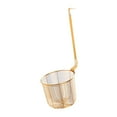 thumbnail image 3 of CoudarTitie Pasta Noodle Strainer Frying Food Basket Portable Long Handle Food Strainer Mesh gold, 3 of 9