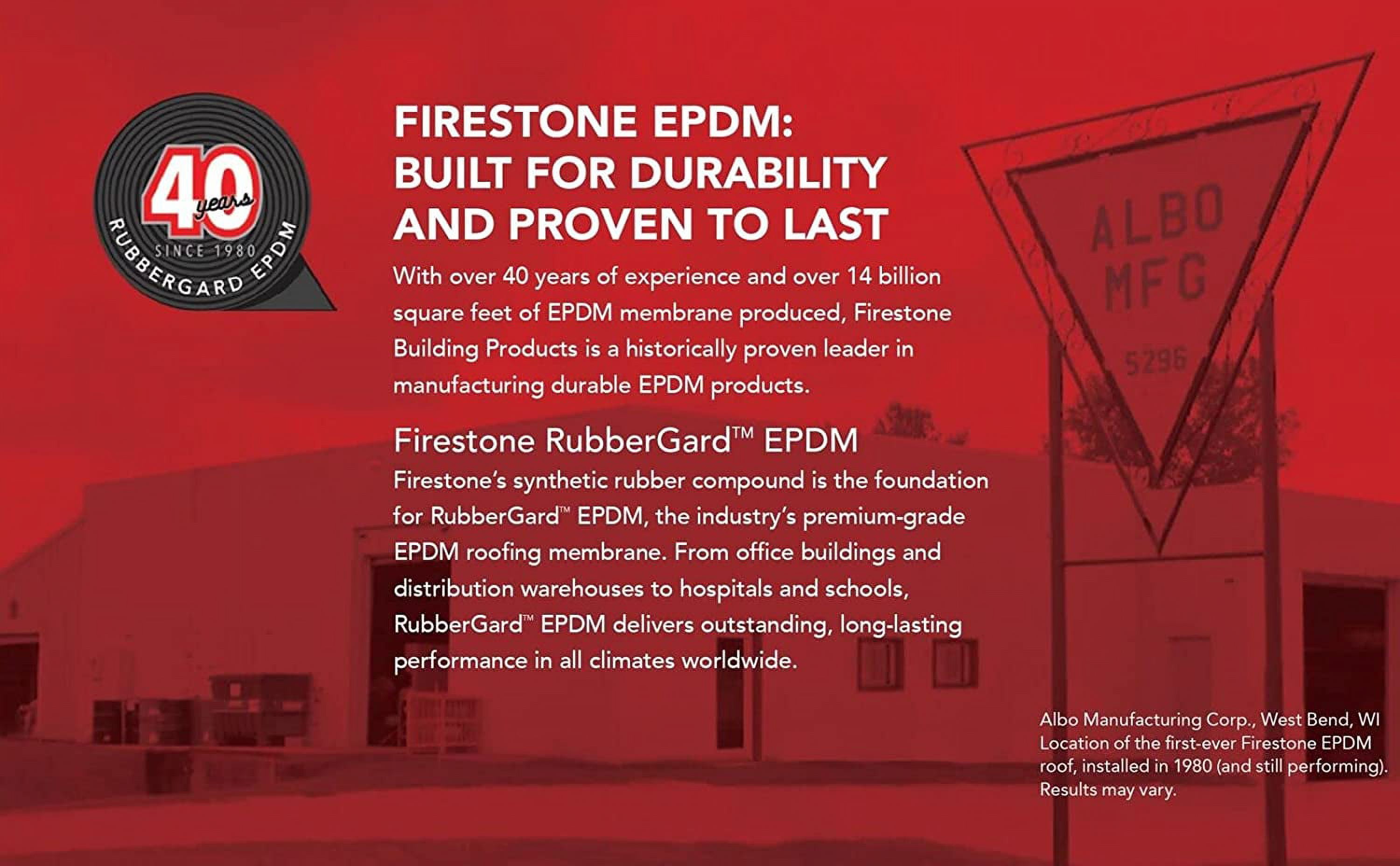 5' X 40' Firestone Rubbergard 60-Mil EPDM Roofing Rubber - Walmart.com