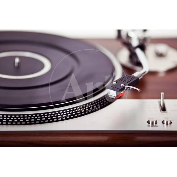 Stereo Turntable Vinyl Record Player Analog Retro Vintage Closeup Print Wall Art By Viktorus Walmart Com Walmart Com