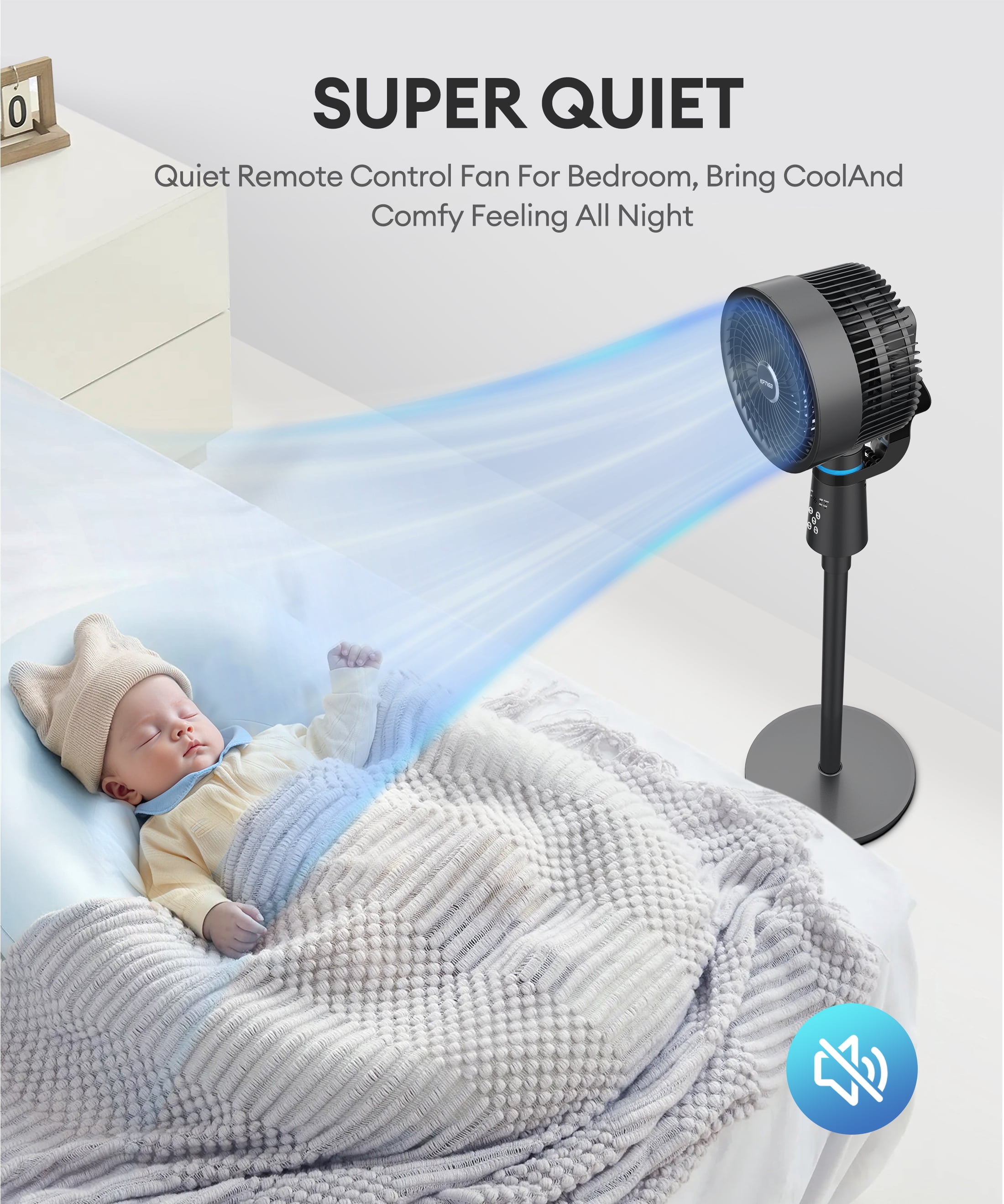NFTIGB Pedestal Fans with Remote,75°+75° Oscillating Air Circulator Fan, 3 Speeds 3 Modes, 2025 New