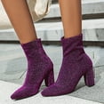 thumbnail image 2 of Womens Fashion Leopard Print Pullover Boots Socks Boots Ankle Boots, 2 of 9