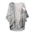 thumbnail image 3 of Hpapadks Kimono Cardigans for Women Puff Sleeve Chiffon Loose Cover Up Casual 3/4 Sleeve Open Front Sunproof Floral Shirt Shrugs for Women Dresses, 3 of 4
