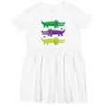 thumbnail image 3 of Inktastic Mardi Gras Holiday Alligators Girls Toddler Dress, 3 of 5