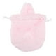 thumbnail image 1 of FELTECHELECTR Bolsa de peluche con cordón, adorable conejo, para maquillaje, artículos de tocador (rosa), 1 of 3