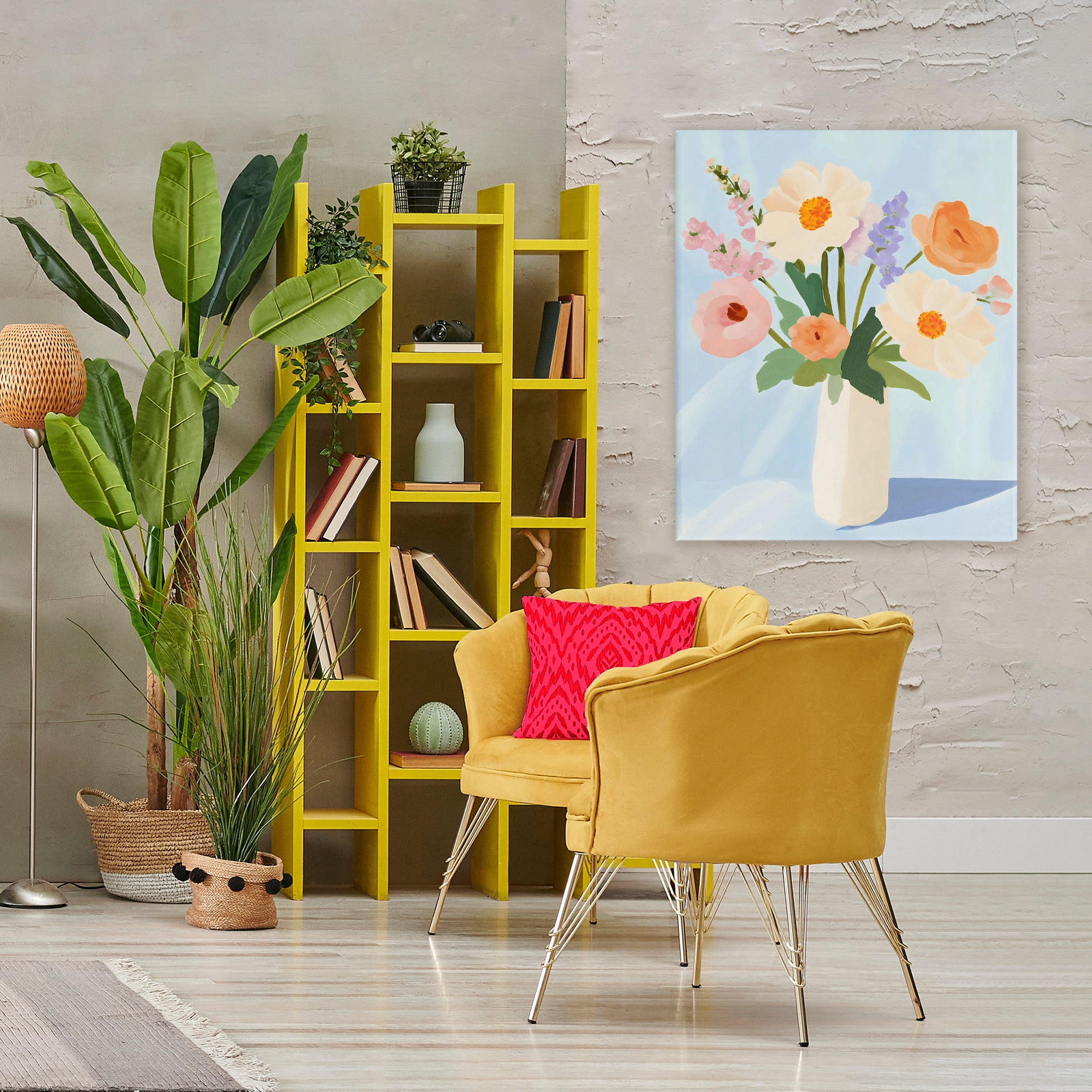 Stupell Industries Floral Bouquet in Sleek White Vase Canvas Wall Art, design by The Prints Vibe
