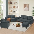 thumbnail image 4 of Pingliang Home 3 Piece Sofa Set,Convertible Sectional Sofa Couch with Storage Ottoman and Storage Pockets, L Shaped 3 Seater+Reversible Ottoman+Loveseat+Accent Chair,for Living Room Apartment Office, 4 of 8