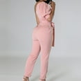 thumbnail image 7 of aidice Womens Jumpsuits Dressy off Shoulder Puff Short Sleeve Belt Slim Fitting Office Summer Rompers, 7 of 7