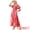 Pink, variant on DARING DIVA Women Floral Sweetheart Neck Puff Short Sleeves Boho Maxi Dress XS Pink